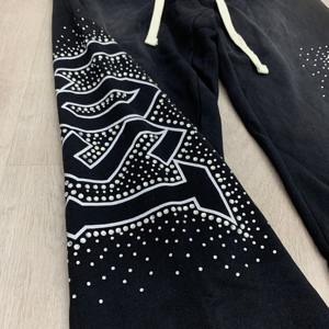 Sudaderas de algodón 100% de peso pesado personalizadas, pantalones de pierna ancha apilados sueltos para correr de alta calidad, pantalones de chándal de hombre acampanados con cordón Vintage - Product Image 4