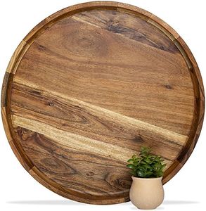 Plateaux ronds en bois adaptés à l'affichage de décorations saisonnières avec un charme naturel et un design polyvalent - Product Image 2