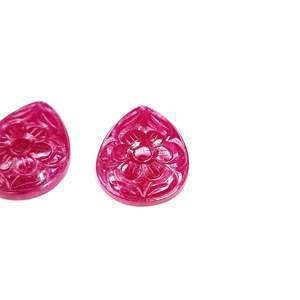 Rubis naturel de Bangkok, pierres précieuses en vrac, poires sculptées, 41,61 carats, qualité de luxe, taille hexagonale, traitées thermiquement, certifiées IGI - Product Image 5