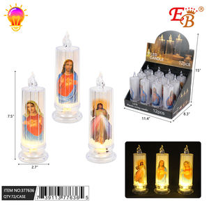 Vela religiosa LED de 7,5 \ "con vela de Pilar votivo sin llama remota para decoración del hogar bodas Material de cera modelo 72/6/12/CS - Product Image 1
