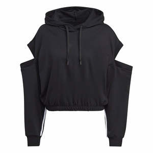 Sweat à capuche Bae en noir manches découpées Hoodies Pull ample Sweat femme - Product Image 1