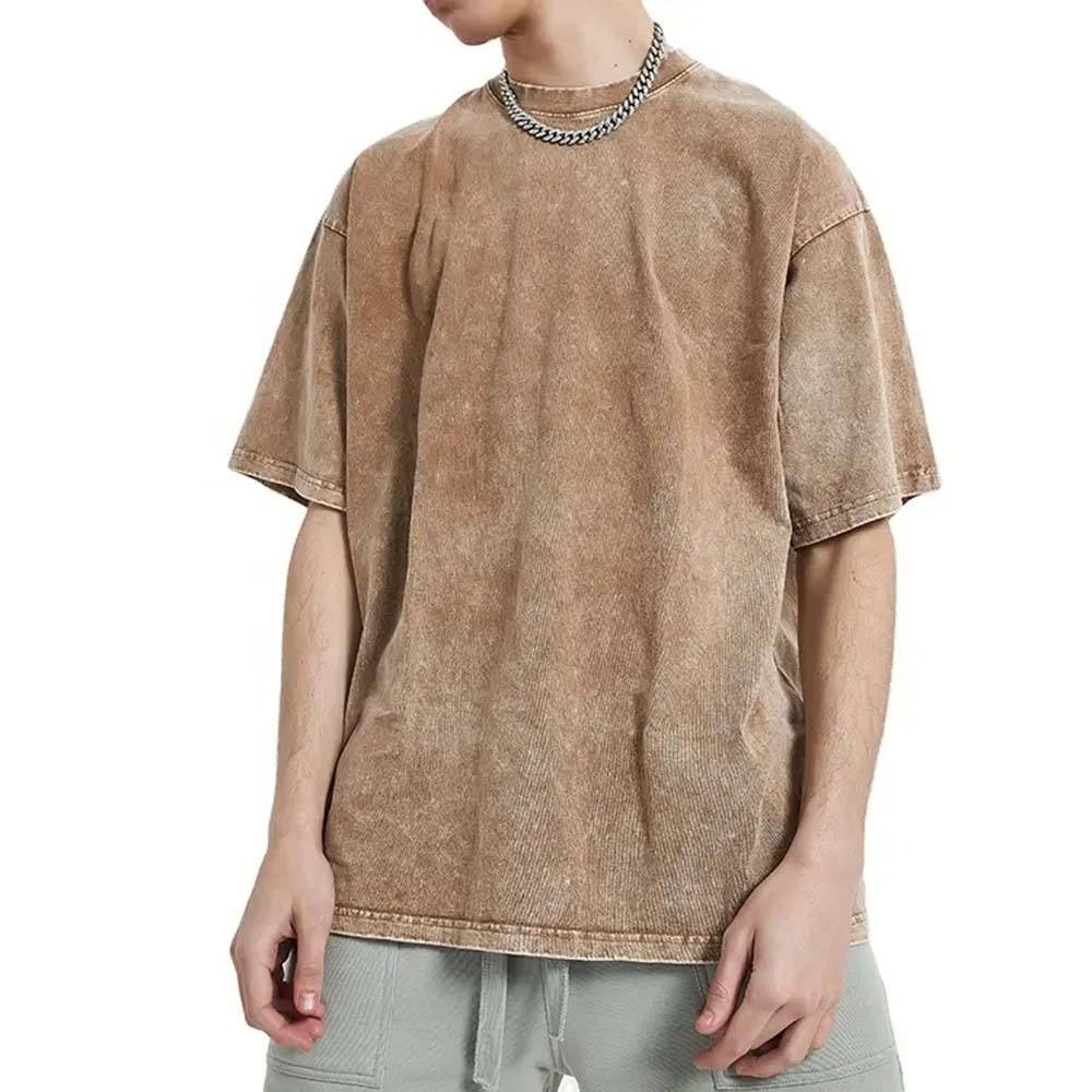 Acid Washed Custom Printed T Shirts Custom Embroidery Plain Cotton Acid Washed Men's T-Shirts Best Quality Product
