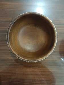 Conteneur de bol de bougie de luxe marron naturel foncé sculpté à la main Unique bois de manguier petit vide Toile Design imprimé en vrac autre bougie - Product Image 6