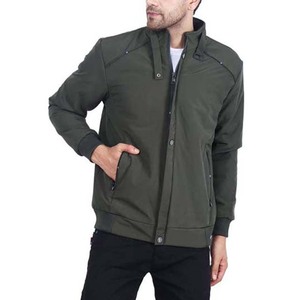 Veste bomber en toile à manches longues pour homme, imperméable, coupe-vent, respirante, style streetwear, polyester/nylon, couleur unie - Product Image 5