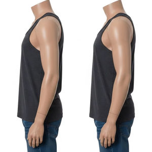 Regular Length Yarn Dyed Polyester Cotton Tank <b>Tops</b> Soft Breathable Fabric Casual Wear for <b>Men</b> Women Daily Workout Clothing - Product Image 4