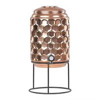 Distributeur d'eau élégant, moderne et traditionnel en cuivre poli, avec placage/impression personnalisés, durable, pour la maison et les mariages