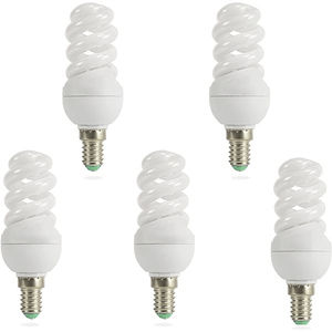Bombilla Espiral Mini de Bajo Consumo para Uso Residencial, Base Pequeña E14, Luz Cálida/Amarilla 3200K, Cristal, 13/15/18/20W - Product Image 1