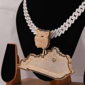 Colgante de diamante Moissanite estético con mapa de Plata de Ley 925 personalizado, estilo Funky chapado en oro de 18 quilates para fiestas, aspecto de Hip Hop - Product Image 4