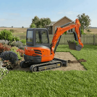 Mini-excavatrice sur chenilles WOMI 2.5T pour l'attachement de moteur, godet, trancheuse, compacteur, broyeur de souches, déneigeuse