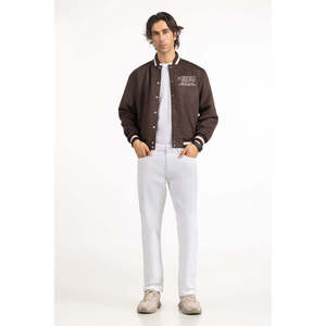 แจ็คเก็ตหนังแท้ทรงปกติ MN-JKT-WS24-072 ผ้าแคนวาสปักลาย ปิดกระดุมแบบซิป ไซส์ XS กันน้ำ ย้อมสีพื้นเคลือบผิว - Product Image 5