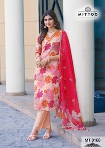 ชุด kurti ประสานด้านล่างของผ้าวิสคอสที่มีน้ำหนักเบาและแห้งเร็วแบบย้อนกลับได้หรูหราทันสมัย - Product Image 3