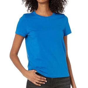 Camisetas Casuales de Verano para Mujer, Color Azul Liso, Transpirables, Ecológicas, de Secado Rápido, con Etiqueta Privada Personalizada y Diseño Personalizado - Product Image 4
