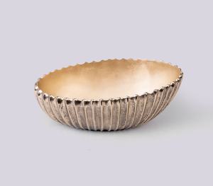 ชามตกแต่งแก้วสีเงินหรูหราพร้อมใบเฟิร์นโลหะสำหรับตกแต่งโต๊ะและบ้าน - Product Image 6