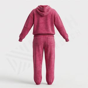 <b>Women</b> Eco Friendly Acid Wash Hoodie Sweatpants Set 100% Cotton <b>Long</b> <b>Sleeve</b> Pullover Tracksuits Athletic Gym Fitness <b>Sport</b> Outfit - Product Image 2