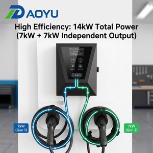 Chargeur EV intelligent double pistolet 7kW*2 avec équilibrage de charge Type 2 Type 1 GBT OCPP Station de recharge via application pour la communauté résidentielle - Product Image 3