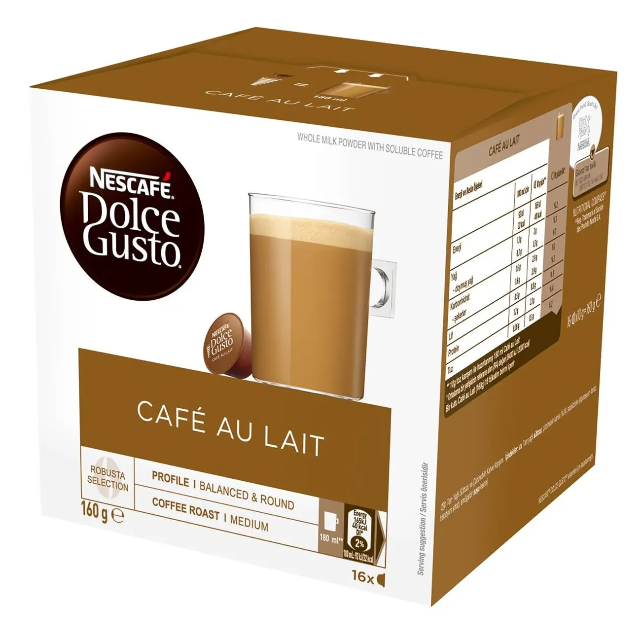 Nescafe Dolce Gusto Cafe au Lait Coffee x16 pods