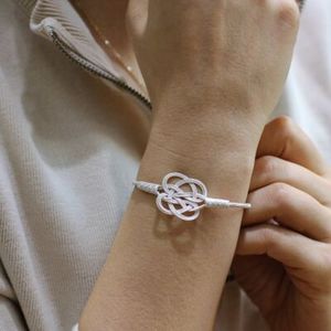 999 Sterling Silver Kazaziye <b>Love</b> Knot Tennis <b>Bracelet</b> White Fashion Accessory - Product Image 1
