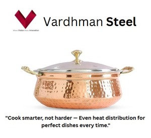 Kadhai en cuivre en acier inoxydable, votre compagnon de cuisine ultime, Kadhai en acier inoxydable à fond en cuivre - Product Image 2