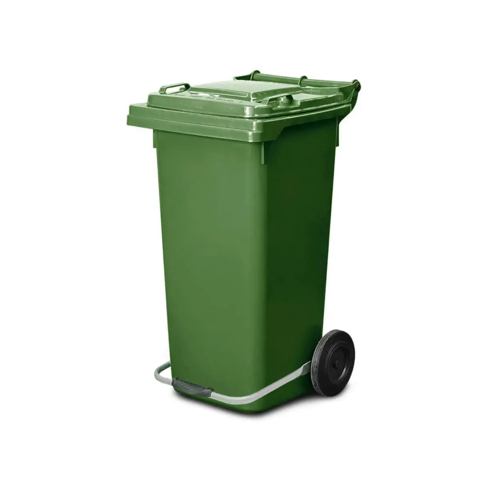 120L Plastic Waste Bin with Pedal and Wheelie Outdoor Bin For Wholesale Cheap Price from Factory Mobile Garbage Bin Waste