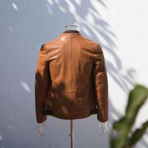 Veste de motard en cuir à col montant pour hommes de haute qualité de conception professionnelle pour la vente en gros d'automne et d'hiver - Product Image 2