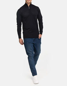 Sweat-shirt à col entonnoir en molleton à fermeture éclair pour hommes 2025 prix de gros de flocons d'avoine sweat-shirt élégant pour hommes pull en coton pour hommes - Product Image 2