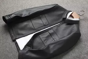 Nueva llegada de los hombres de alta calidad de diseño de moda chaqueta de cuero de la motocicleta chaqueta de cuero de los hombres - Product Image 4