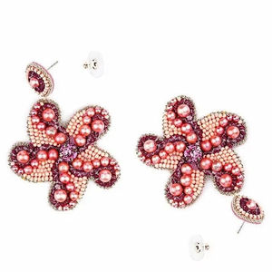 เครื่องประดับแฟชั่นสุดหรูสำหรับผู้หญิงต่างหูปักลายลูกปัดรูปทรงเรขาคณิตทำมือ JH-1983ดีไซน์ใหม่ - Product Image 1