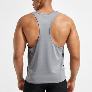 Hombres ligero sin mangas transpirable de secado rápido de color sólido de tamaño personalizado gimnasio y ropa de entrenamiento tan Tops para los hombres - Product Image 2