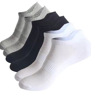 En Stock Bon 100% Solide Couleur Hommes Femmes Personnalisé Maille Respirabilité Coton 2 Taille Grand Sport Court Cheville Chaussettes - Product Image 4