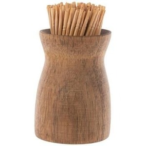 Porte-cure-dents en bois naturel en forme de handi accessoire de table à manger de cuisine artisanale mini support de cure-dents décor rustique élégant - Product Image 1