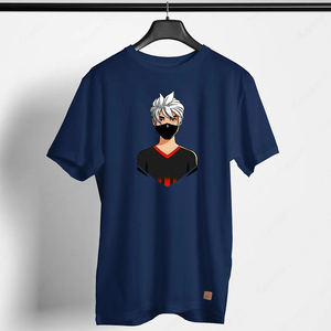 T-shirt imprimé graphique Anime Boy Noir surdimensionné Unisexe Coton Streetwear Design de dessin animé tendance Mode décontractée Haut OEM Personnalisé - Product Image 4