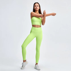 Ropa Deportiva para Mujer, Conjuntos de Yoga para Gimnasio, Fitness y Entrenamiento, Transpirables, a Cuadros, de 2 Piezas, Ropa Deportiva Elástica Premium para Mujer - Product Image 3