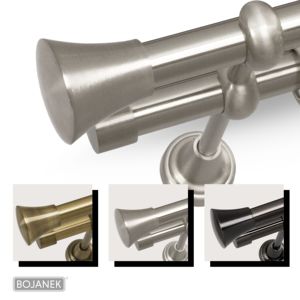 Barra de Cortina Doble BOJANEK de 25 mm + Tubo de 19 mm Metalizado Moderno, Diferentes Longitudes, Diferentes Adornos y Colores, Fácil Personalización - Product Image 6