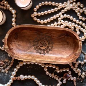 แกะสลักชามขนาดใหญ่สําหรับตกแต่งอินเดียตกแต่งบนโต๊ะสุขสันต์วันดีวาฬีบ้านอินเดีย Om - Product Image 5