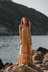 Personalizada de alta calidad elegante vestido de las señoras correa de espagueti sin mangas Sexy Casual elegante verano Vestidos de Noche de longitud completa - Product Image 3