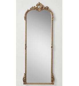 Classic <b>Arched</b> Full Length Mirror with Decorative Crest and Slim <b>Frame</b> for Modern Home Interiors - Product Image 5