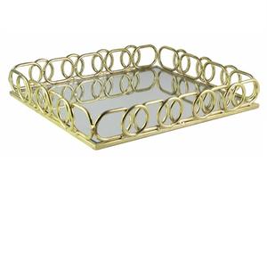 Plateau de service mobile portable pour la restauration de fête de mariage, pour la restauration rapide, plateau de service en métal et en verre - Product Image 2