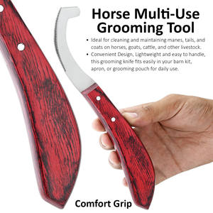 Herramienta herradora de caballos de alta calidad, cuchillo de Bot de huevo de caballo con mango de madera, raspador de huevos, cuchillo de eliminación de huevos de mosca, herramienta de aseo para jinete - Product Image 3