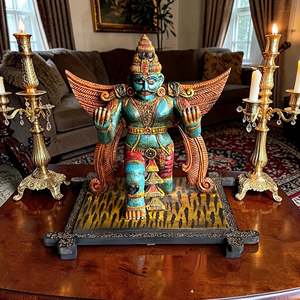 Escultura de Garuda Pintada a Mano, Arte Moderno Vintage, Decoración Tradicional para Oficina, Hogar, Navidad, Artesanía Metálica Decorativa - Product Image 2