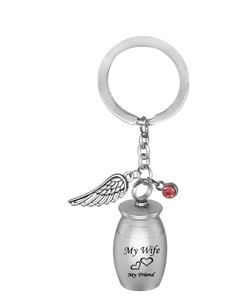 Esposa personalizada mi familia mi amigo urnas para cenizas recuerdo conmemorativo de acero inoxidable llavero de cremación joyería tía tamaño personalizado - Product Image 3