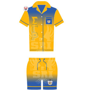 Ensemble de pyjama en satin brodé pour femmes de la sororité Sigma Gamma Rho |   Ensemble de pyjama en soie personnalisé pour femmes, sublimé, pour les soirées pyjama - Product Image 6