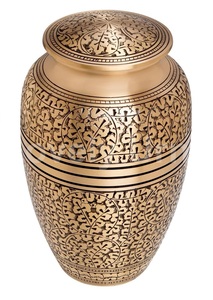 Urnas conmemorativas de cremación de latón grabadas en bronce para cenizas humanas Bolsa de terciopelo gratis - Product Image 2