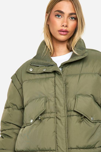 Veste d'hiver matelassée imperméable coupe-vent respirante en maille noire de haute qualité personnalisée pour femme - Product Image 6