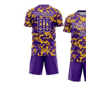 Ensemble de maillot de football pour hommes en gros, maillot de football à manches courtes, uniforme de sport respirant, tenue d'entraînement et de match avec short - Product Image 3