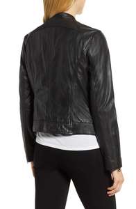 Chaqueta Acolchada de Piel de Oveja Original para Mujer - Alta Calidad, Impermeable y Resistente al Viento |   Cuero Negro de Aspecto Atrevido - Product Image 4