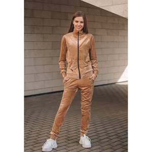 2022 Logo personnalisé bouffée impression sueur velours survêtement pour femmes velours survêtement Jogging costume à capuche actif bas sport costume - Product Image 1