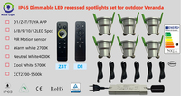 Mini spots encastrés dimmables 3W avec température de couleur réglable CCT 2700K-5500K pour jardin extérieur