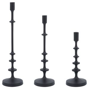 Handmade Modern Design Set of 3 <b>Black</b> Powder Coated High Quality Metal Candle <b>Holder</b> Stand for Decorative Lighting - Product Image 6