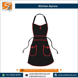 ผ้ากันเปื้อนผ้าฝ้าย100% ทนทานระบายอากาศได้ดีสีทึบขนาดกำหนดเอง - Product Image 4