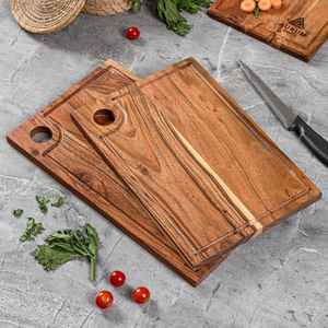 Bloques de corte de madera de acacia rectangulares hechos a mano para utensilios de cocina para picar verduras en restaurantes y hoteles - Product Image 1